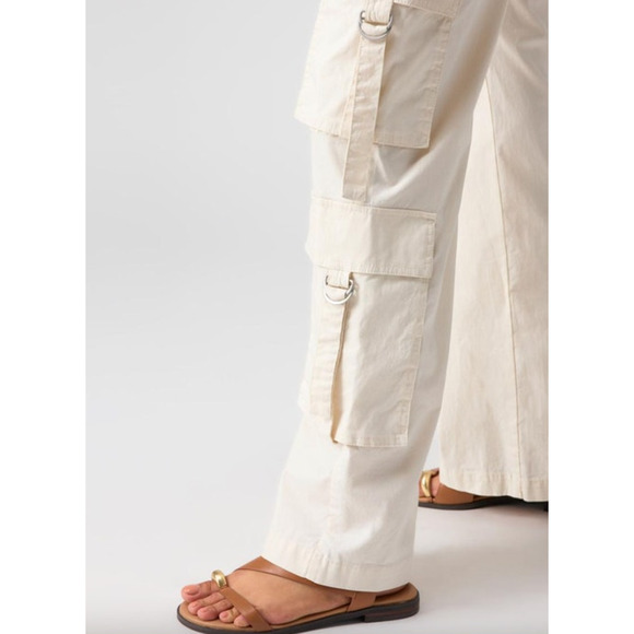 SANCTUARY Pants Size 33 NEW Y2K Strappy Cargo Standard Rise Pant Eco Natural - Picture 5 of 12